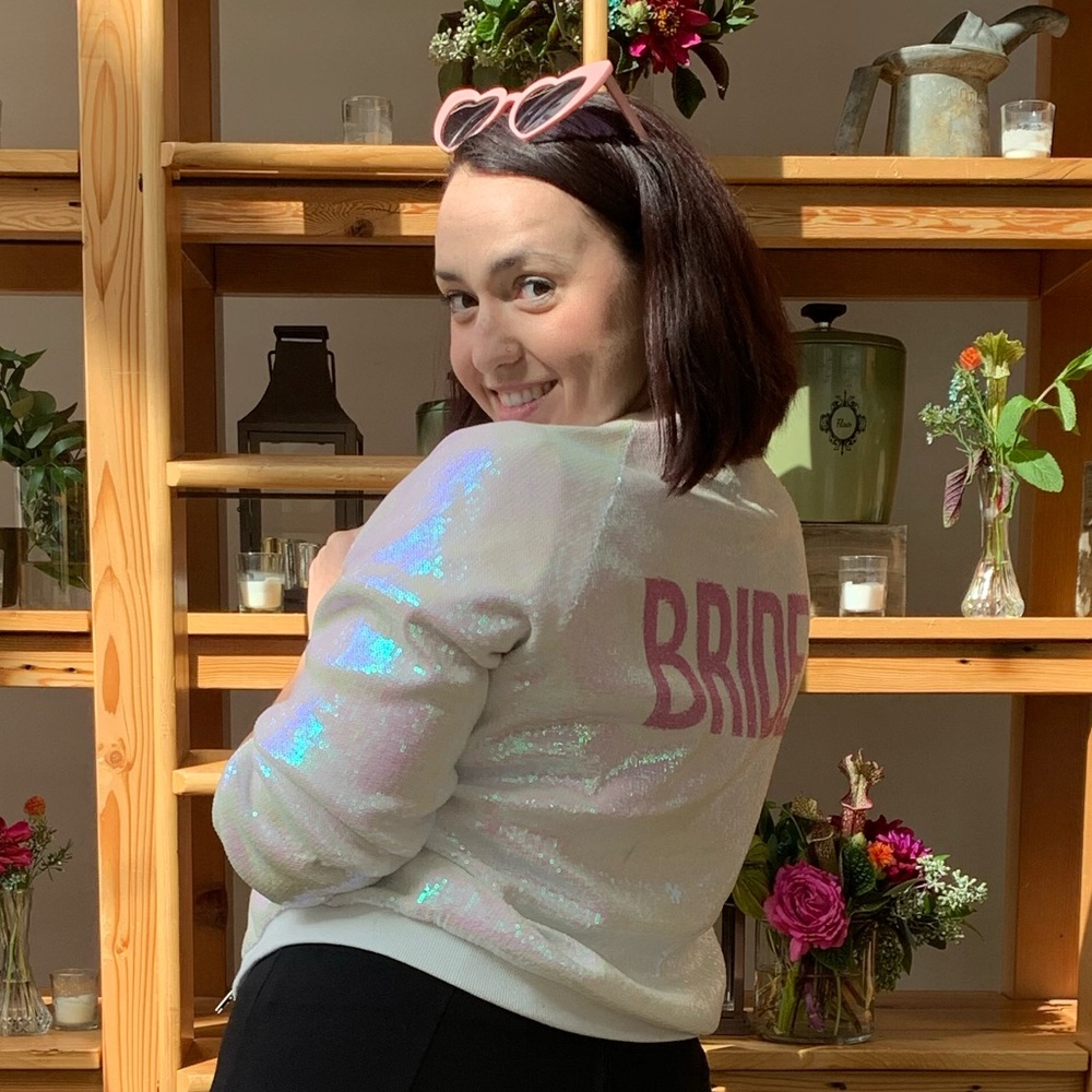 Hayley Paige Sequin Bride Jacket